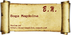 Boga Magdolna névjegykártya